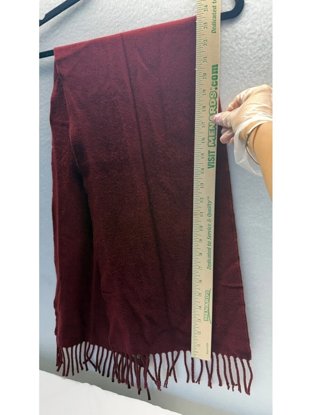 Christian Mode 100% Pure Cashmere Scarf Made in France Burgundy E-3
